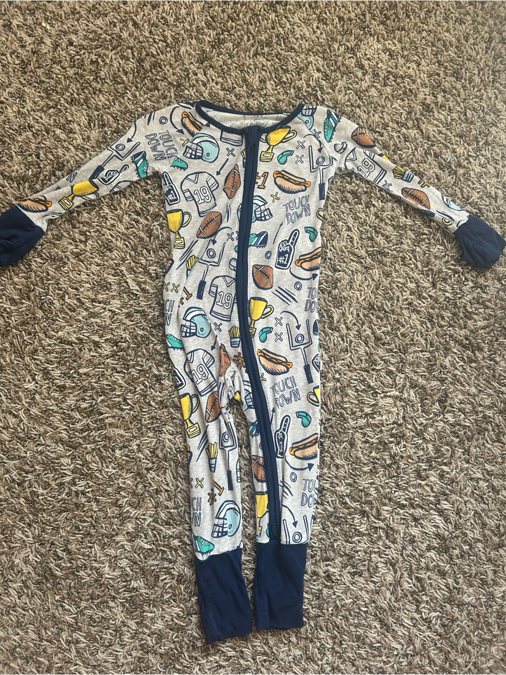 Little Sleepies Football Print